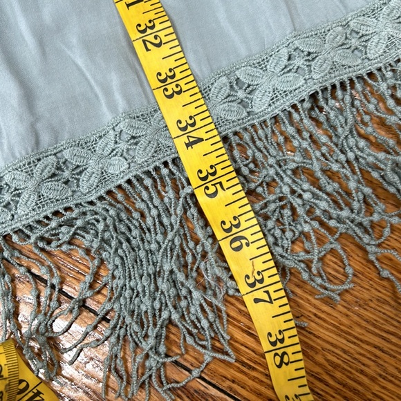 Umgee Shake it Off style green sleeveless dress. Fringe front. Size Small. NWT - Picture 11 of 12